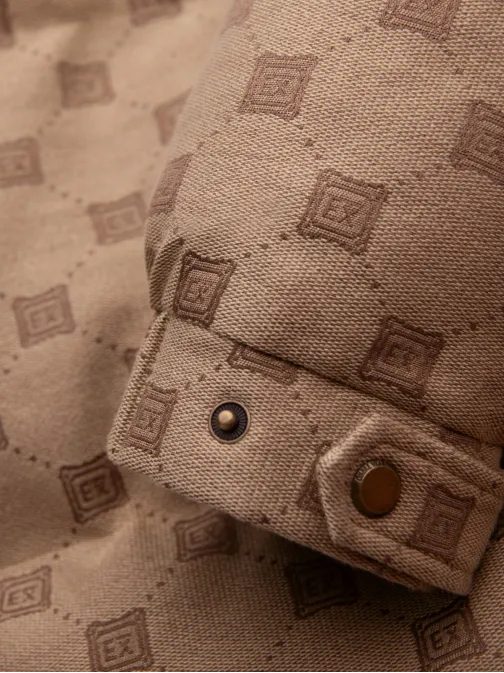 Elegantní prošívaná hnědá zimní bunda V2 JAHP-0195