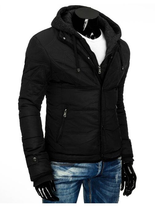 Exkluzivní pánská černá zimní bunda