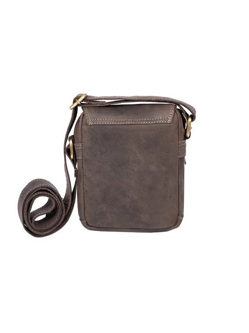 Trendy kožená pánská taška v hnědé barvě