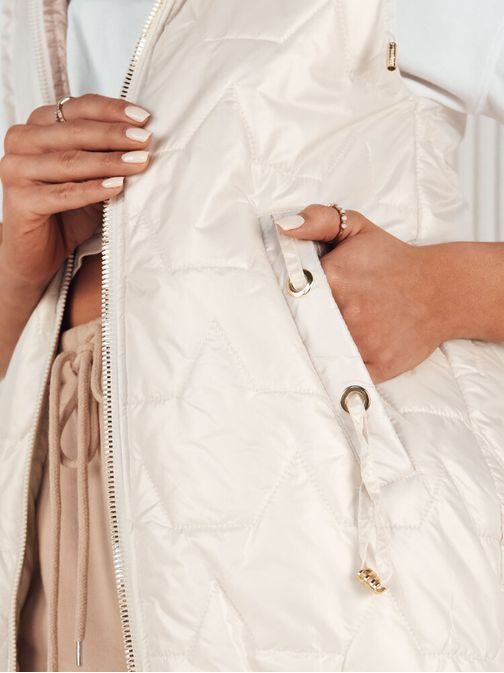 Zajímavá bílá dámská prošívaná vesta Coline
