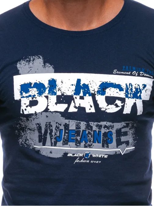 Tmavě modré tričko s originálním nápisem Black S1979