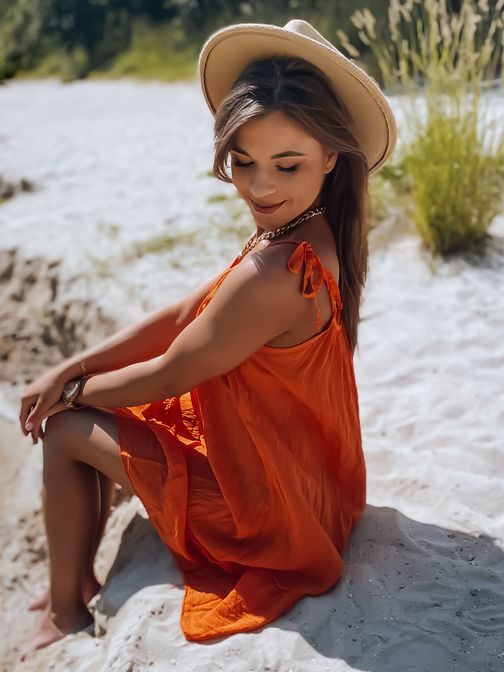 Lehké letní pomerančové šaty Mija