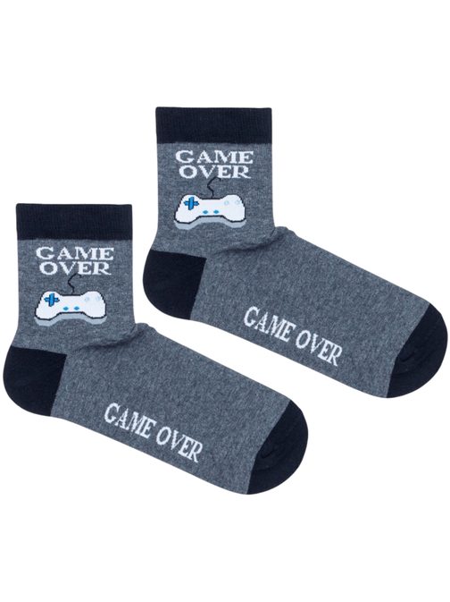 Medium šedé pánské ponožky Game over