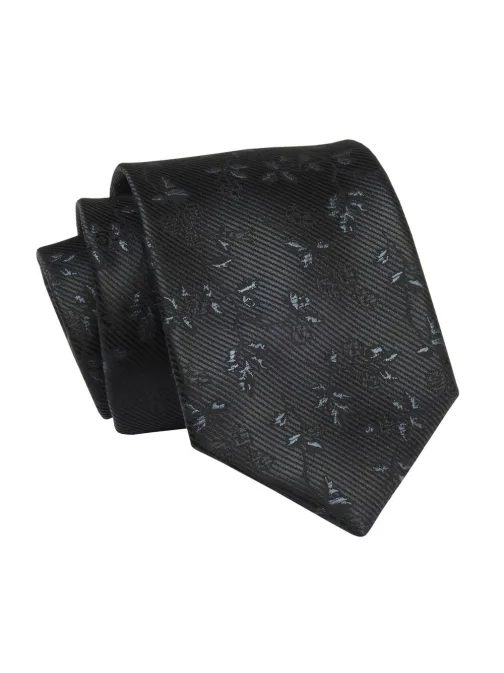 Černá kravata s květy Alties