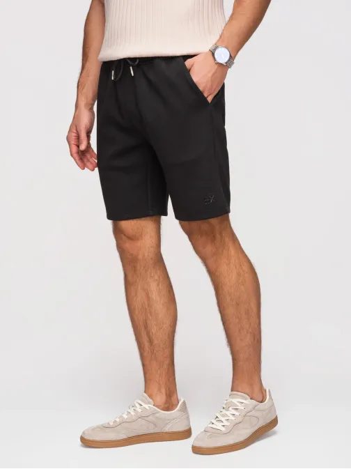 Trendy černé pánské šortky s logem V1 SRBC-0153