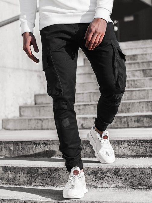 Stylové černé jogger kalhoty G/11131