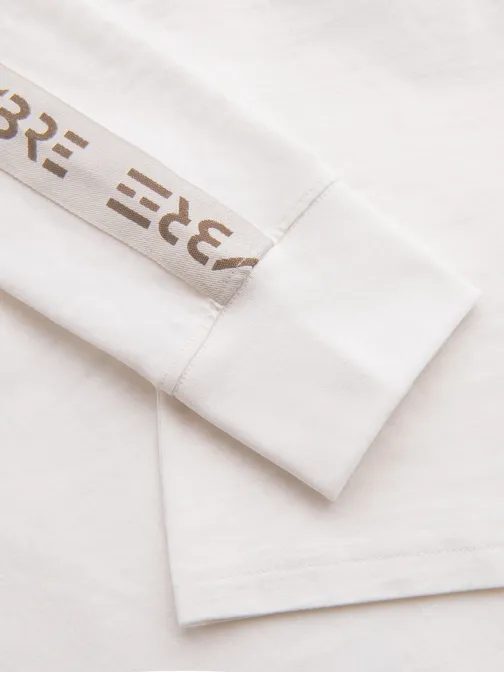 Poutavé bílé tričko s dlouhým rukávem V3 LSCL-0127