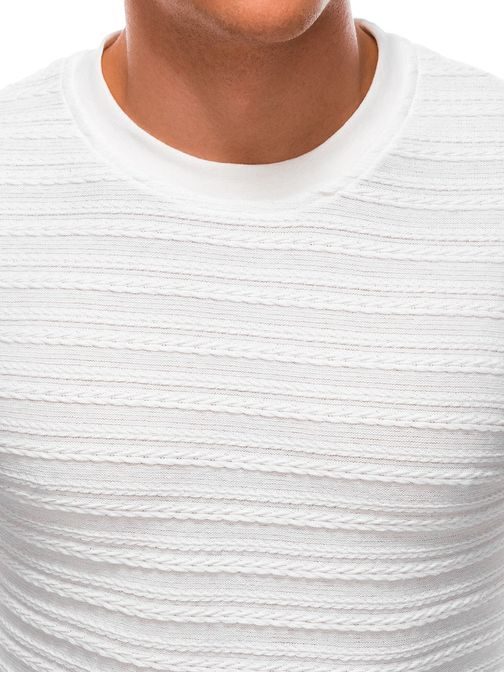 Bavlněný svetr v bílé barvě E208