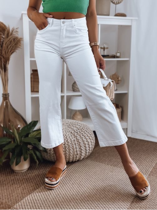 Senzační bavlněné džíny v bílé barvě Retis