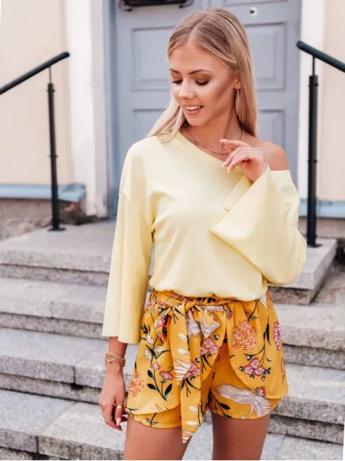 Univerzální dámská halenka ve žluté barvě LLR004