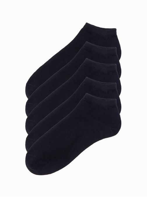 Černé kotníkové bavlněné ponožky U249 (5 ks)