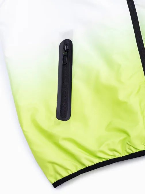 Sportovní bunda s ombre efektem - bílozelená V1 om-janp-0104