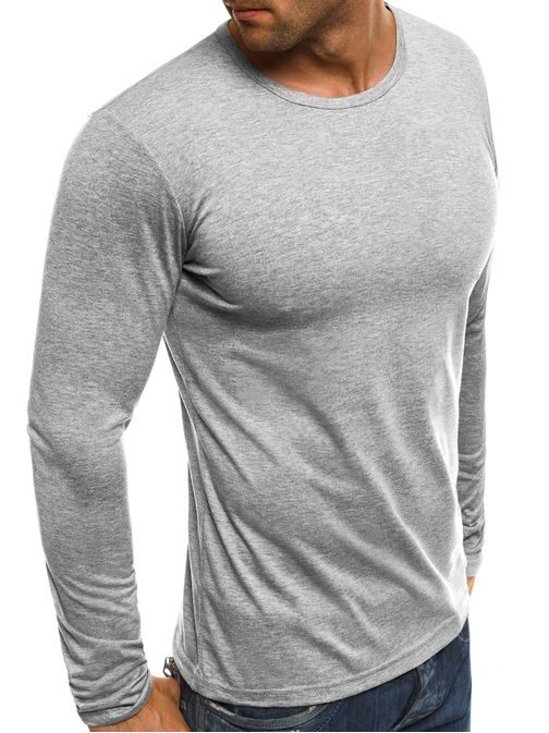 Jednoduché šedé tričko s dlouhým rukávem J.STYLE 712099