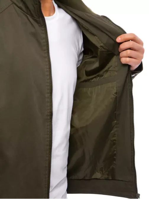Zelená stylová bunda s vyvýšeným límcem