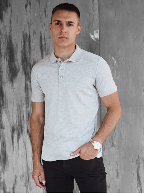 Jasně šedá polokošile v jednoduchém provedení