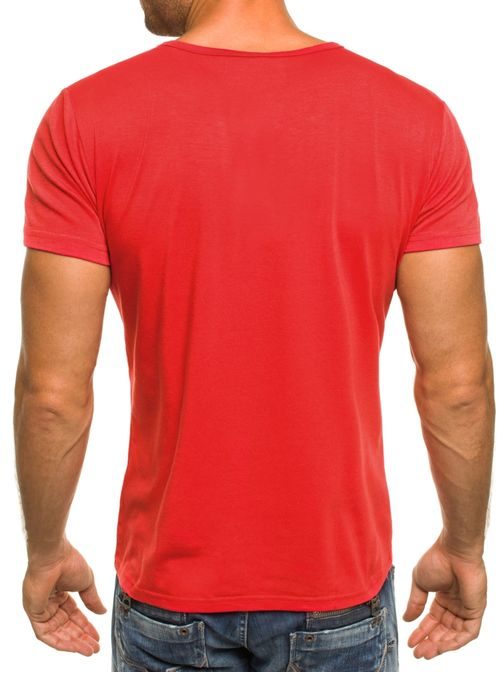Červené moderní pánské tričko J. STYLE 712006