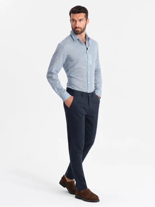 Chinos tmavě modré kalhoty klasického střihu V4 PACP-0183