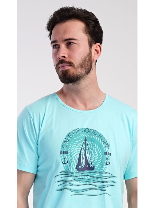 Trendy pánské pyžamo Jachting v mentolové barvě