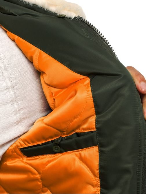 Zimná bomber bunda s kožešinkou zelená J.BOYZ X1026K