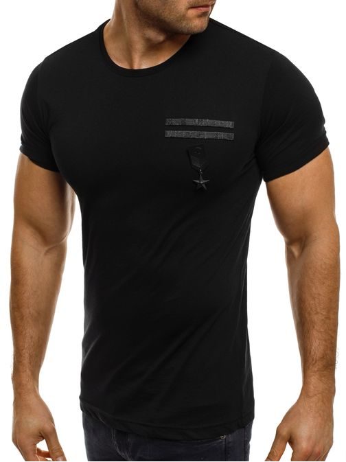 Moderní pánské černé tričko BREEZY 371T