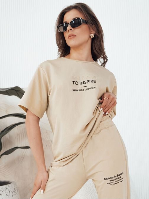 Dámská stylová béžová tepláková souprava Sipan