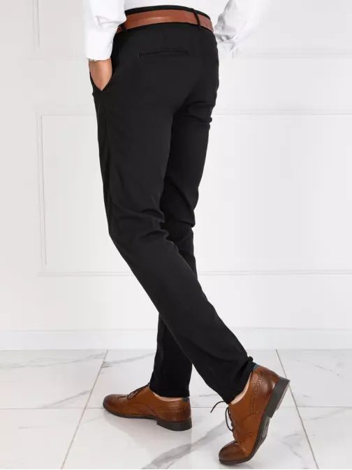 Klasické černé bavlněné chinos kalhoty