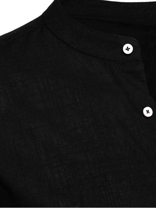 Jedinečná černá košile se stojacím límcem