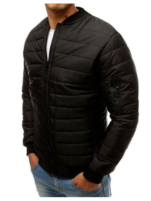 Trendy černá bomber bunda pro pány