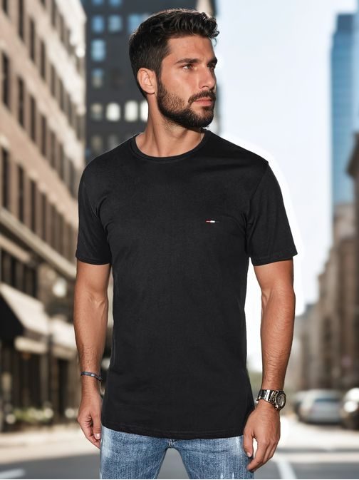 Trendy černé tričko s krátkým rukávem a s logem