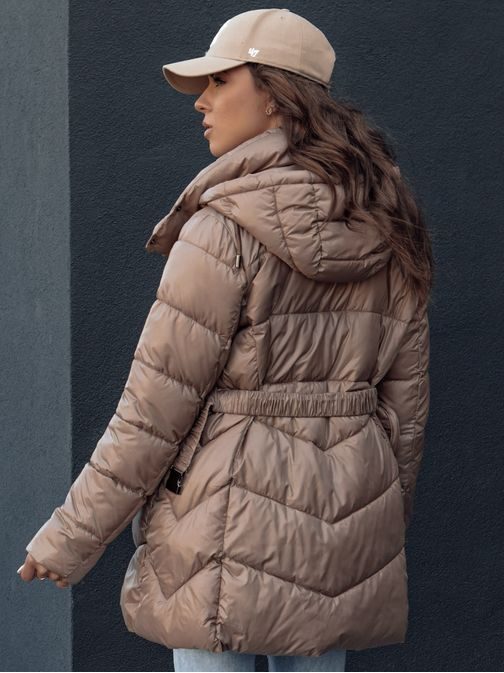 Trendová kamelová prošívaná dámská bunda Bloom