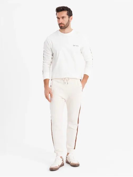 Poutavé bílé tričko s dlouhým rukávem V3 LSCL-0127