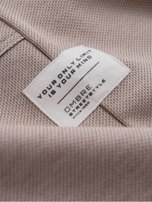 Trendy kávové pletené tepláky V2 PASK-0211