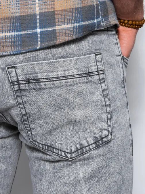 Riflové kalhoty v šedé barvě P1062