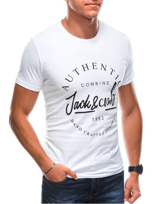 Bílé tričko z bavlny Authentic S1726