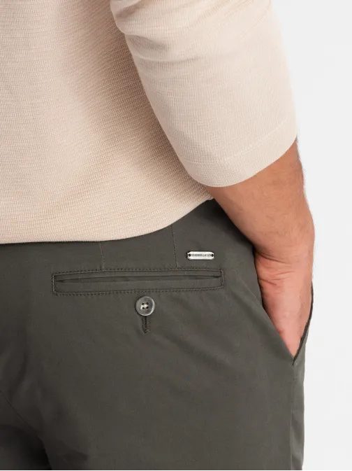 Chinos khaki kalhoty klasického střihu V3 PACP-0183