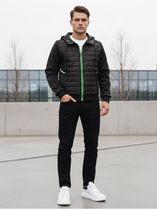 Černá přechodná prošívaná bunda