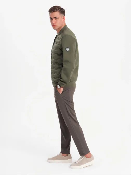Olivová bomber trendy bunda V3 JALP-0141