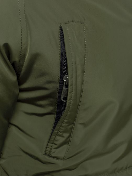 Moderní stylová pánská bunda s kapucí J.STYLE 506 KHAKI