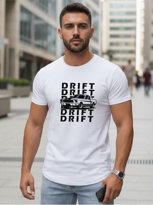 Bílé tričko s originálním nápisem DRIFT