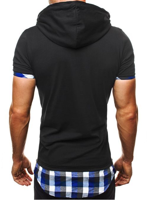 Kostkované moderní černé tričko Athletic 479