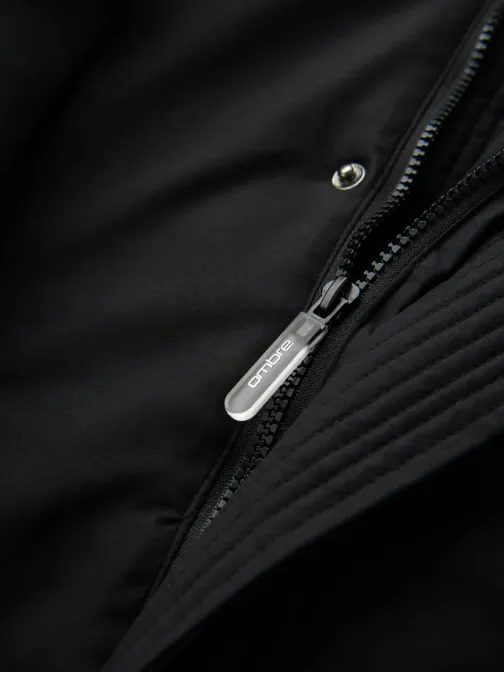 Atraktivní černá parka na zimu V1 JALJ-0202