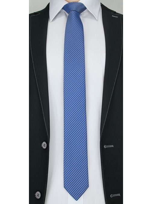 Nebeská pánská kravata kostkovaná