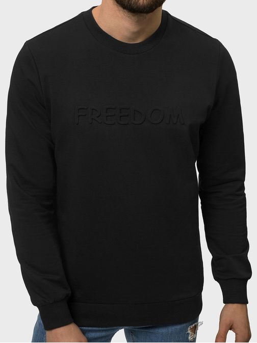 Černá jednoduchá mikina bez kapuce Freedom B/21402040Z