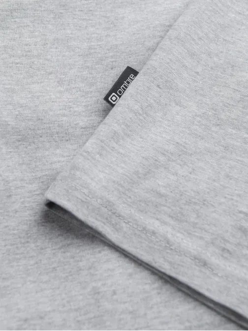 Šedé tričko s dlouhým rukávem a výstřihem do V V7 LSBL-0108