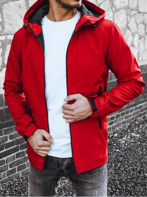 Výrazná červená softshellová bunda