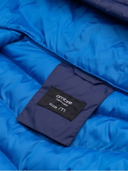 Modrá stylová pánská bunda  V4 OM-JALP-0118