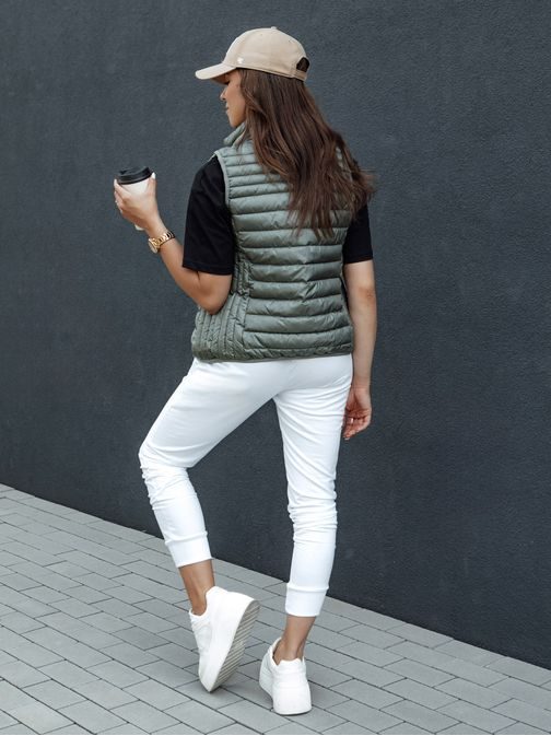 Dámská zelená prošívaná módní vesta Stylishz