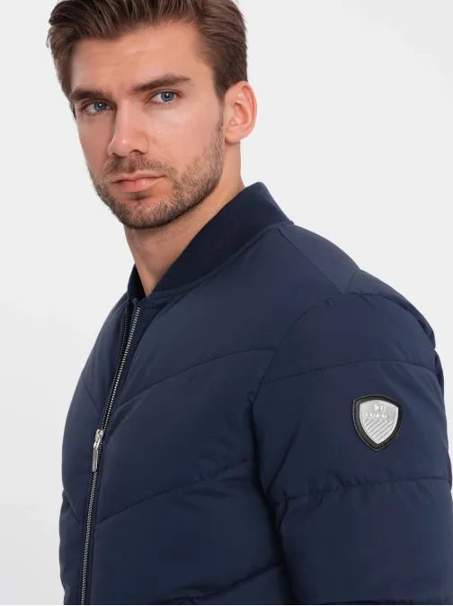 Stylová pánská granátová bomber bunda V2 OM-JALP-0143