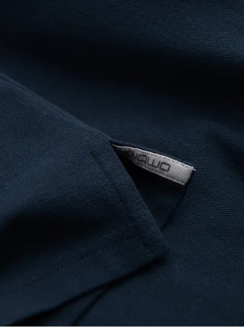 Bavlněná jednobarevná pánská polokošile tmavě modrá v2 om-pobs-0100