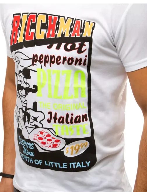 Originální bílé tričko Pizza